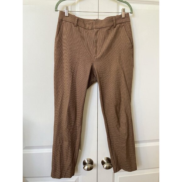 Gap Pants Womens 10 Slim Fit Brown Plaid Check Career Fall Transitional Autumn - Picture 2 of 11